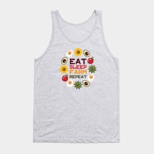 Eat Sleep Farm Repeat | Lime Green Tank Top